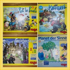 4 HABA Kinder Spiele ❇ Planet der Sinne ✨ Geisterjäger ✨ Klondike ✨ Piraten Pitt