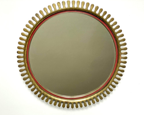 Amazing vintage brass mirror - vintage,