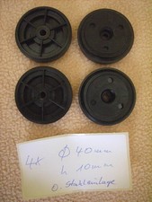 4 Stück Plastikfüsse h 10mm / Ø 40mm - mit Gummieinlage o. Schrauben - neuwertig