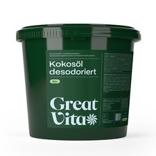 GreatVita Bio Kokosöl 5000 ml Eimer, geschmacksneutral desodoriert