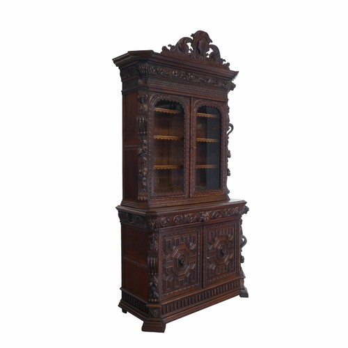 Antiker vitrinenaufsatzschrank - antiker,