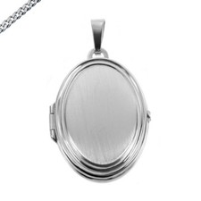 Medaillon oval 925 Silber Amulett groß Kette Gravur auch Sternzeichen Kyrillisch