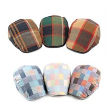 Herren Plaid Schiebermütze