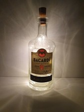 Bacardi 8 Jahre Rum Flasche Upcycling warmweiß Feenlichter Lampe 20 LEDs