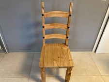 Holz Stühle Set (8 Stk.) | Massiv, Pinienholz (Mexiko-Stil) - Esszimmerstühle