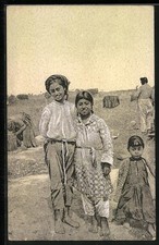 Salonique, Fillettes tziganes, Sinti und Roma / Zigeuner, Ansichtskarte 