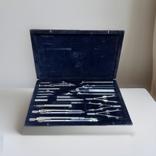 KERN - AARAU - SWISS | ZIRKELKASTEN | REISSZEUG | mit GRAVEURZIRKEL | VINTAGE