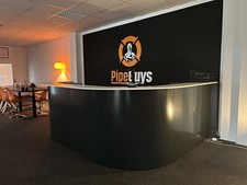 Empfangstisch Groß - Grau/Weiß Massiv