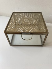 Glas Schmuck Deckel Dose Gold