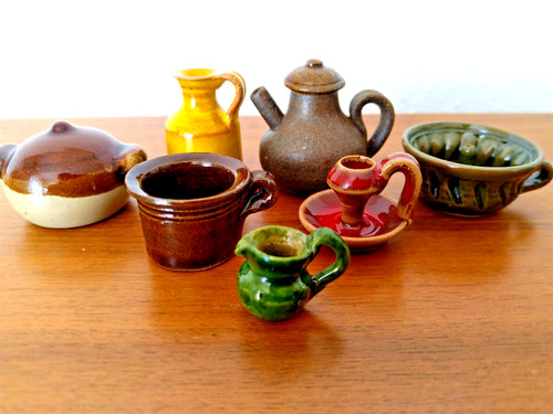 Miniatur keramik gefäße - miniatur, keramik-gefäße-set