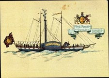 Ak Dampfboot Kronprinz, Raddampfer, Wappen - 3931764