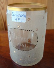 200❚ antikes Glas (mundgeblasen) aus Reinerz in Schlesien von 1868