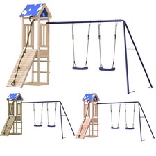 Spielturm Klettergerüst mit Schaukel Holz Garten Spielplatz Kinder Kletterturm