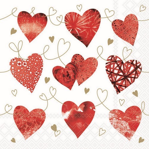 Servietten ten hearts - 20,