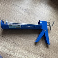 Kartuschenpresse, Silikonpistole, gebraucht, blau, Metall