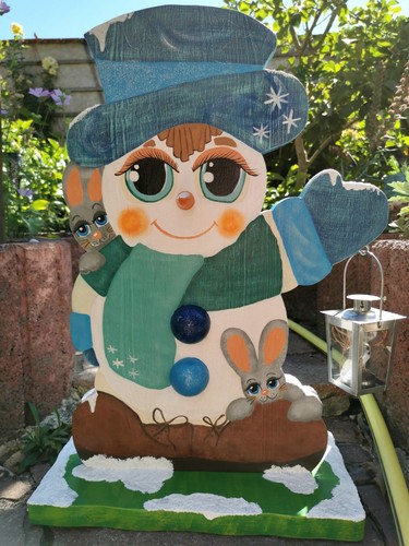 Cooler schneemann aus holz - cooler,