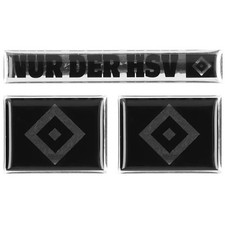 HSV Aufkleber 3D Sticker 3er-Set Nur der HSV Hamburger SV Raute Logo Fanartikel