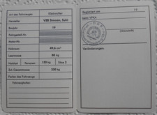 Registrierschein für