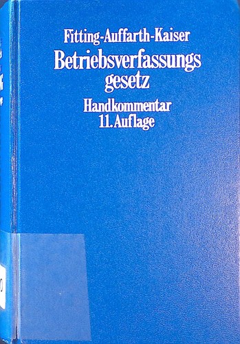 Betriebsverfassungsgesetz - ,