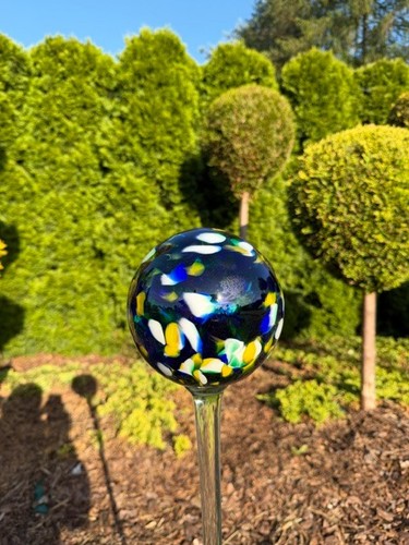 Konfetti glaskugel blau 15cm - glaskugel,