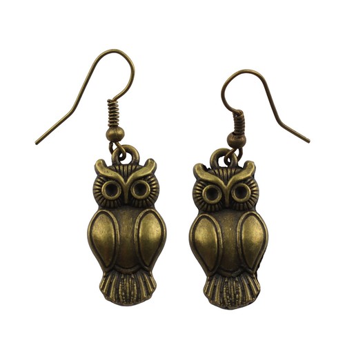 Ohrringe eulen altgold - ohrringe,