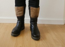 Dirndl + Bua Stiefel Leder dunkelbraun Gr.39, Lammfellfutter