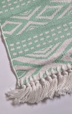 Teppich Läufer Webteppich Galerie 60 x 180 cm mint grün gemustert skandi Look