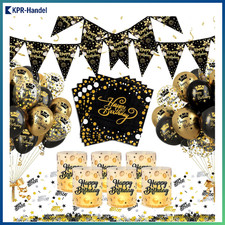 Schwarz Gold Geburtstag Deko