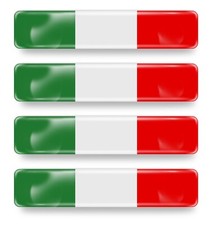 4x 3D Gel Aufkleber Italien Italy Italia 6cmx1cm Flagge Fahne Flag Stickers