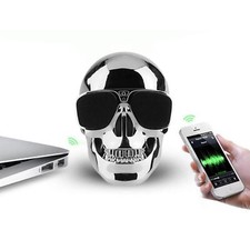 Skull chrome bluetooth speaker - chrome,