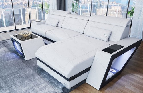 Ledercouch sofa led leder - led,