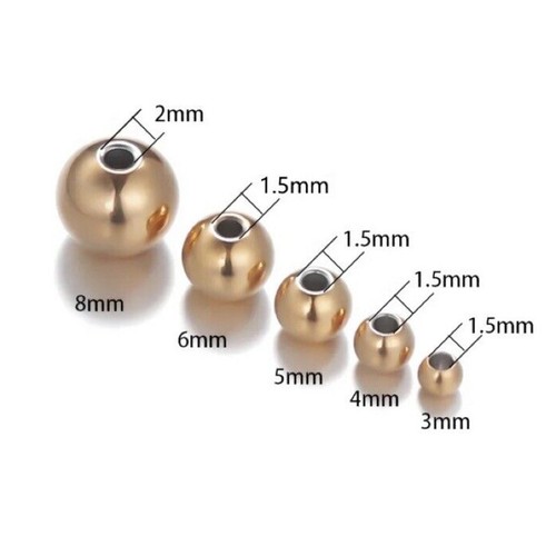 3mm 8mm edelstahl perlen charm - edelstahl,