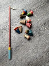 Vintage Holz-Kreiselspiel mit