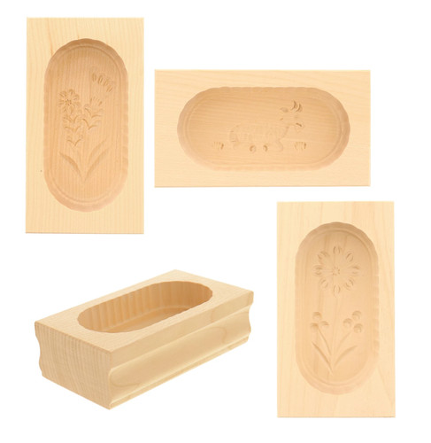 Holz butterform eckig 125g - eckig,
