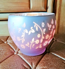 Windlicht Deko Licht Blumen zauberhaft verspiegelt Kerze 13 x 11 cm