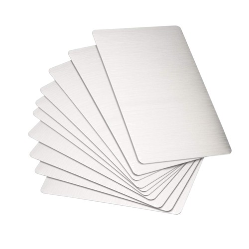 Metallkarten silber 80x50mm - metallkarten,