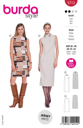 Schnittmuster kleid burda 5713 - schnittmuster,