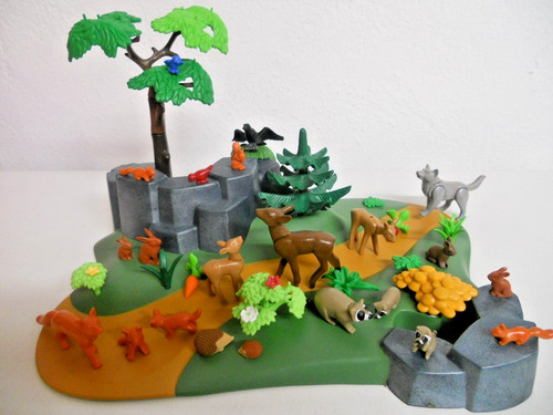 Tiere wald mit platte - platte, reh