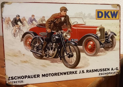 Blechschild alte dkw werbung - dkw,