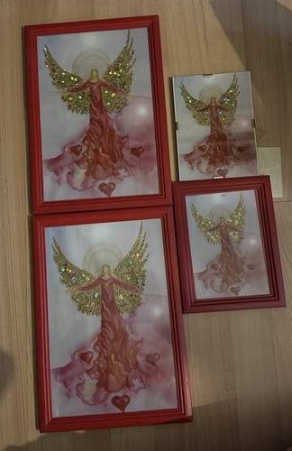 Engelbild engel rot liebe - 4x,