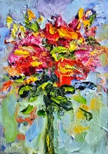 Abstrakter Blumenstrauß rot