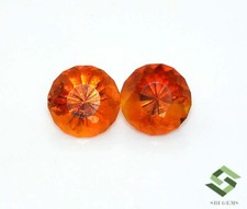 Natürlich Citrin Kostüm Rund Schliff Paar 10 MM 6.49 Cts Unbehandelt Lose