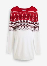 Umstandspullover / Stillstrickpullover Gr. 36/38 Wollweiß Erdbeere Sweater Neu