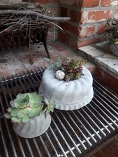 Deko Kugelhupfform aus Beton 2 Grössen mit Pflanzen oder Ohne - Selbstgemacht ?