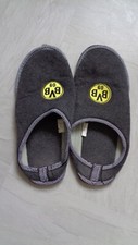 BVB Filz Hausschuhe dunkelgrau mit BVB Logo Gr. 44/45 neuwertig