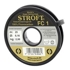 STROFT FC1 Schnur 25 m. 100% Fluorocarbon Vorfach Tippet  0,10 mm --- 0,33mm