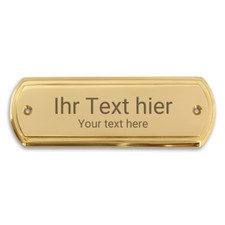 Namenschild, Türschild, Messingschild mit Gravur,  134 x 44 mm aus Messing