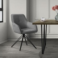 Drehstuhl Esszimmerstuhl Armlehnstuhl 360 Grad Drehbar Wohnzimmerstuhl Grau