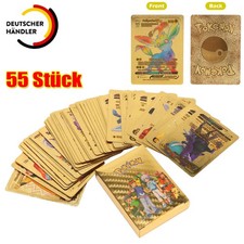 55X Deutsch Karte Gold Schwarz Pokémon Sammelkarten Kartenspiele Karte Geschenk