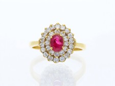 Ring 1,46 ct. Brillanten Diamanten Rubin 585 Gold 14 Karat Deta Schmuck